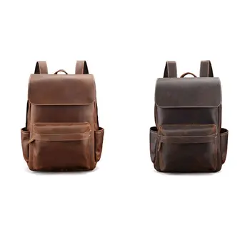 

Vintage Men Leather Backpack Travel Rucksack Large Capacity Teenager Student Bookbag Laptop Daypack Male Shoulder School Bag