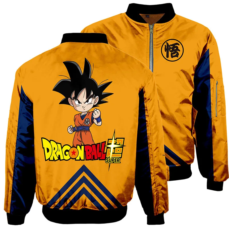 Аниме Dragon Ball Сон Гоку бомбер куртки Мужская Толстая хлопковая куртка в уличном стиле мужская одежда MA1 плюс размер авиационная куртка