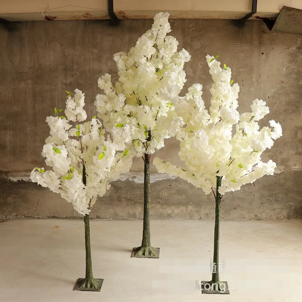 Árbol de simulación de flor de cerezo para boda, columna romana, caminos de  camino, rama de Sakura, árbol de flores artificiales, accesorios abiertos,  color blanco - AliExpress Hogar y jardín