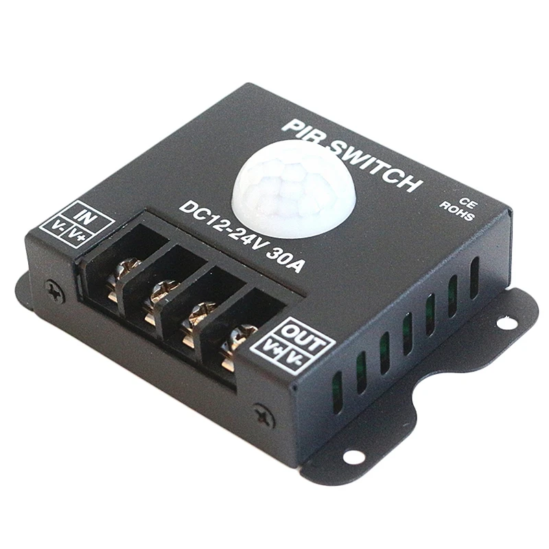 Dc 12 V-24 V 30A Pir Сенсор переключатель человеческого тела инфракрасный датчик движения Сенсор диммер контроллер для 5050 3528 светодиодные ленты светильник