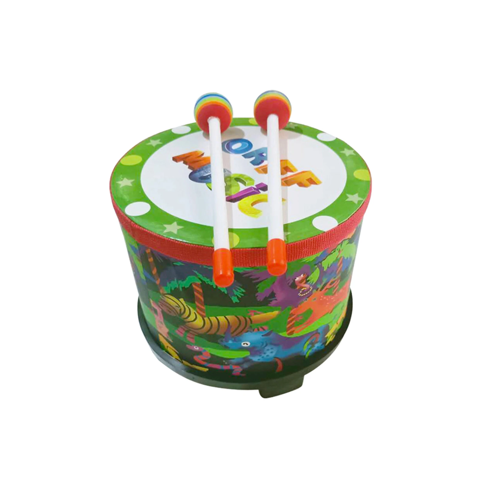 Muslady 8-inch Floor Drum Wooden Music Gathering Carnival Colorful Percussion Instrument with 2 Mallets | Спорт и развлечения