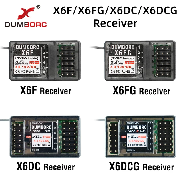 RC Servo DUMBORC X6F/X6FG/X6DC/X6DCG 2.4G 6CH Radio Control System Receiver for X4 X5 X6 X6P Transmitter RC Car Boat