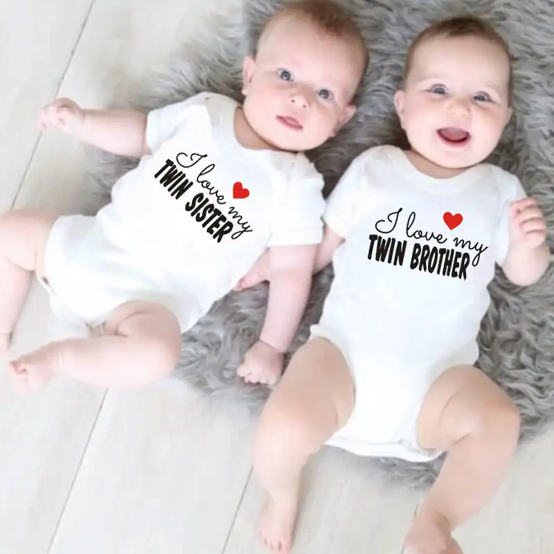 I Love My Twin Brother  I Love My Twin Sister Set of 2 Matching Toddler Boy Girl Twin Gifts Twin Boy and Girl Toddler T-Shirts