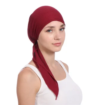 

2019 Muslim Hijab Hat Women Scarf Stretch Floral Chiffon Turban Chemo Caps Indian Head Wrap Hair Loss Headscarf Winter Summer
