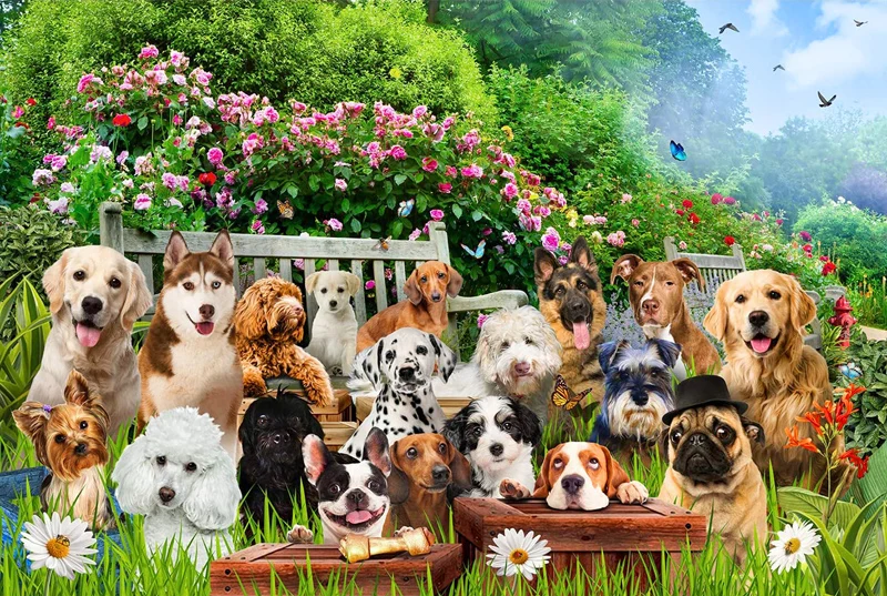 

Park puppy The wooden puzzle 1000 pieces ersion jigsaw puzzle adult children's educational toys