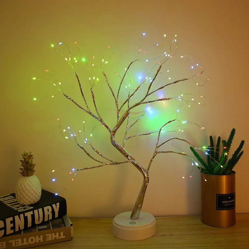 36/108 LEDS Night Light Bonsai Tree Light USB Copper wire Table Lamp for Home Holiday bedroom indoor kids bar Decor fairy light