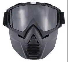 Новая модульная маска съемные мотоциклетные очки Gafas de Moto Спортивная маска очки идеально подходят для открытого лица Moto половина шлем - Цвет: Черный