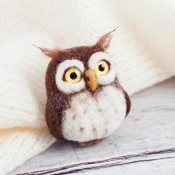 

Wool felt diy material gift box owl small animal doll set creative handmade wool felt handmade animal