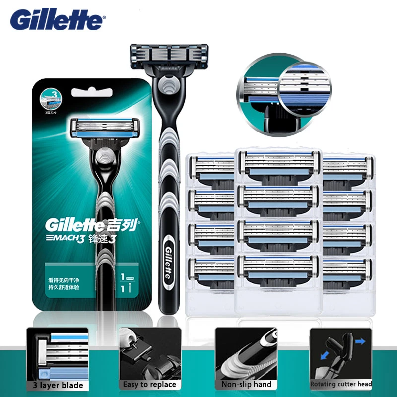 Good Deal Shaver Shaving-Machine Straight Razor Safety-Face-Shave Gillette 3-Razor Men's Replacement-Blades 33mj6AGOAgM