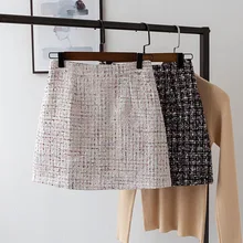 GOPLUS-зима, Женская мини-юбка в клетку, черные сексуальные юбки с высокой талией, женские юбки, s faldas mujer moda jupe femme C8305