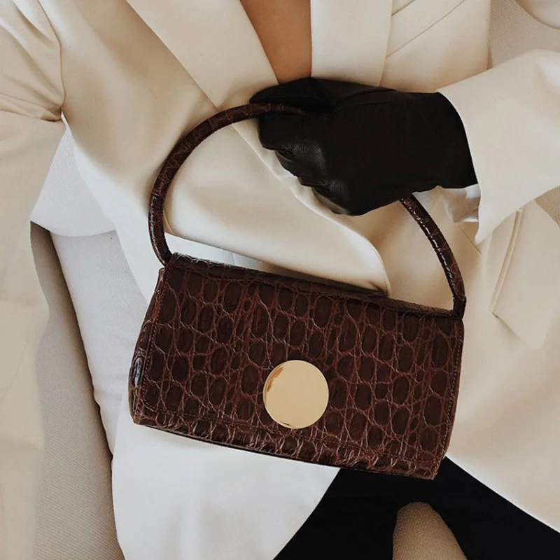 Brown handbag Женская маленькая сумка на плечо из искусственной кожи с клапаном, Женская Повседневная Сумка-тоут, винтажный вечерний клатч, мини кошелек для монет, Bolso Mujer - Цвет: Brown handbag