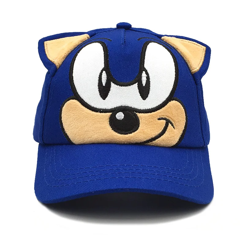 Gorra de béisbol a la moda para niños, gorro de algodón con imagen de animación de juego Popular, Sonic, 2 a 8 años, transpirable