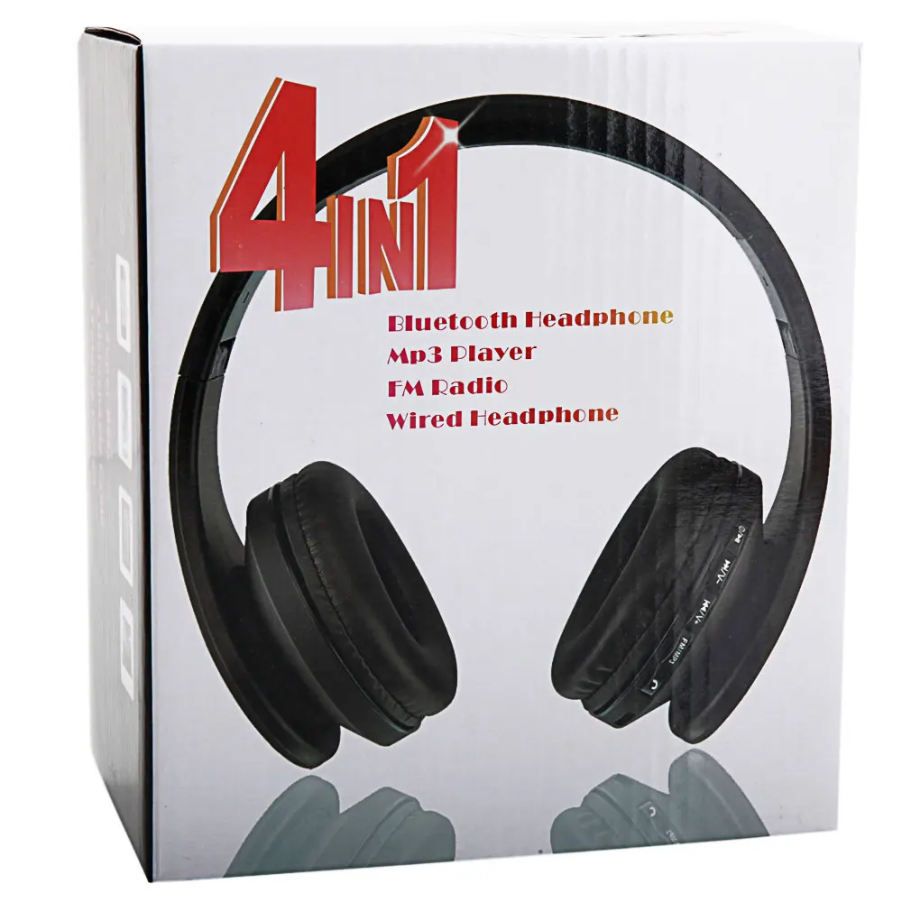HY 811 Foldable FM Stereo MP3 Player Wired Bluetooth Headset Black Blue Headphone