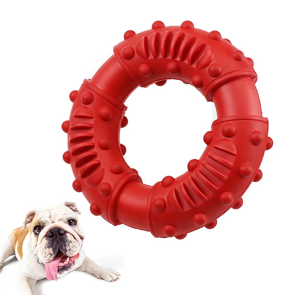 

Pet Dogs Toys Toy Funny Interactive Elasticity Ball Dog Chew Toy For Dog Tooth Clean Ball Food Extra-tough Rubber ring Pet Toys