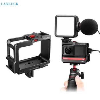 

Metal Vlog Cage Case for Insta360 One R Extend Cold Shoe for LED Light Microphone For insta 360 one r Action Camera Accessories