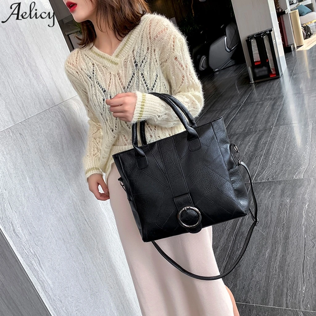 Aelicy модная Офисная Женская вместительная кожаная сумка через плечо сумки для
