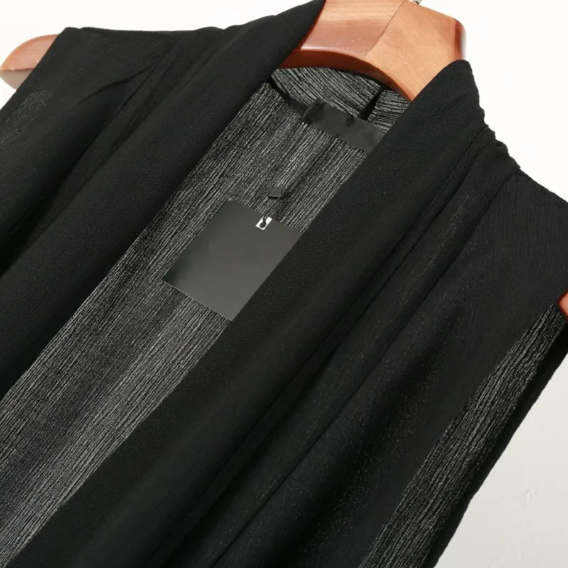 

Punk Style Black Men Vest Sleeveless Cardigan Outerwear Summer New Fashion 2020 High Street Waistcoat Male Sleeveless Jacket