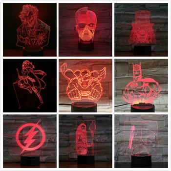 

3D Lamp heroComics Justice League JLA Superman Batman Wonder Woman Two Face Joker The Flash Aquaman Arrow 3d Led Night Light