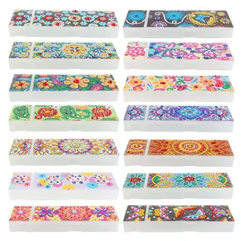 

2 Grids DIY Special Shaped Diamond Painting Pencil Case Stationery Storage Box Jewelry Box Mandala Diamond Embroidery Kids Gift
