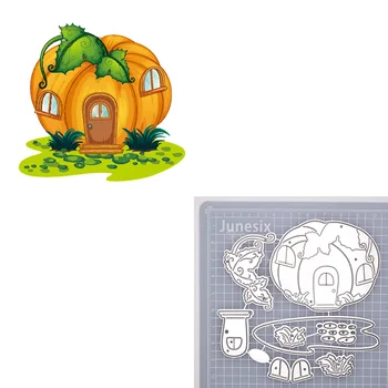 

Pumpkin House Metal Cutting Dies for DIY dies Scrapbooking Craft Art Card Making Embossing Grass Tree Die Cuts