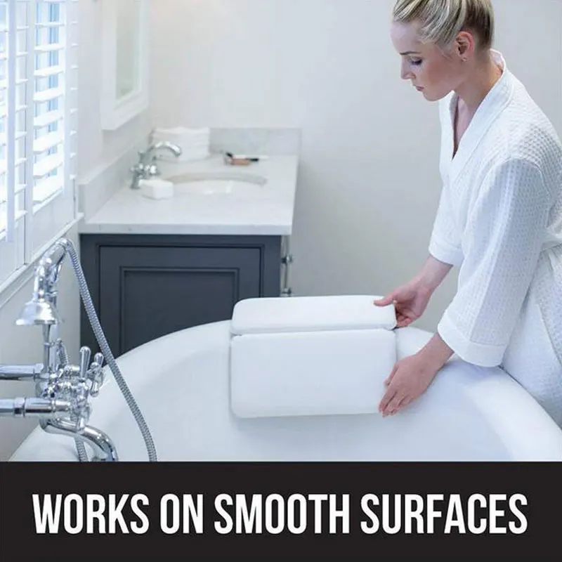 Premium Spa Bath Pillow With 7 Suction Cups Non Slip Neck Back