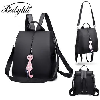 

Multifunction Travel Backpack Women Shoulder Bags Anti Theft Girl School Bag Cat Tassel Lady Handbag Waterproof High Quality New