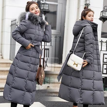 Пальто, модная женская хлопковая куртка, новинка, зимний тренд, длинный тонкий пуховик для женщин, толстый теплый пуховик для женщин