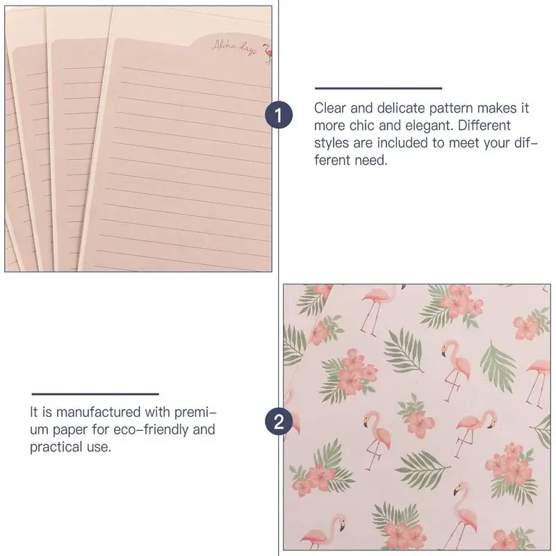 Floral Design Letter Paper Envelopes Set Writing Paper Note Sets Stationery Gift Printing Products Letter Pad