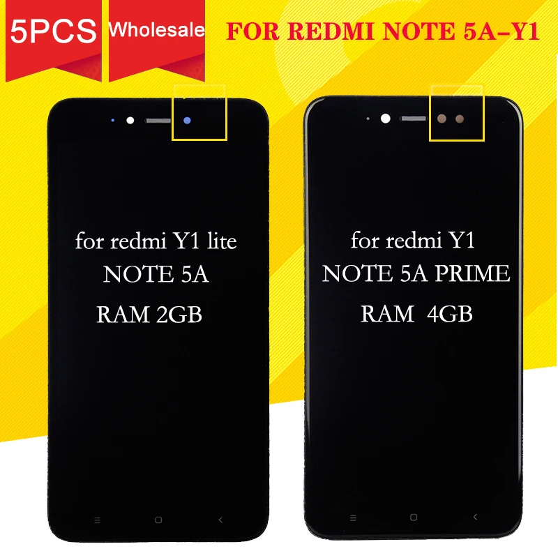

for redmi Note 5A prime lcd For Xiaomi Redmi Note 5A display Touch Y1 lite Digitizer Assembly with frame Free Shipping+tools