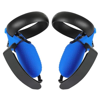 

Controller Grip Cover with Wrist Strap+Thumb Cover for Oculus Quest/Rift S Anti-Throw Handle Protective Suit (Blue)