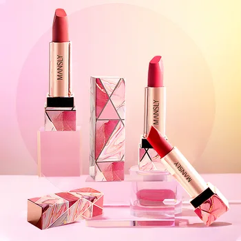 

man shi li Marble Style Charm Color Mousse Lipstick 4 Pack Set Velvet Fog Surface Tempting GIRL'S M-190