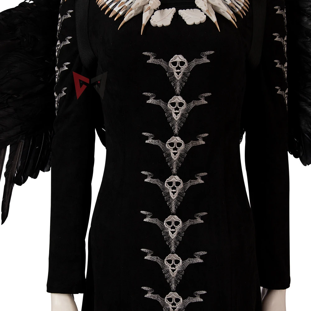 Maleficent Mistress of Evil; карнавальный костюм; наряд на Хэллоуин; рога; необычный череп; Анжелина Джоли; черное платье на заказ