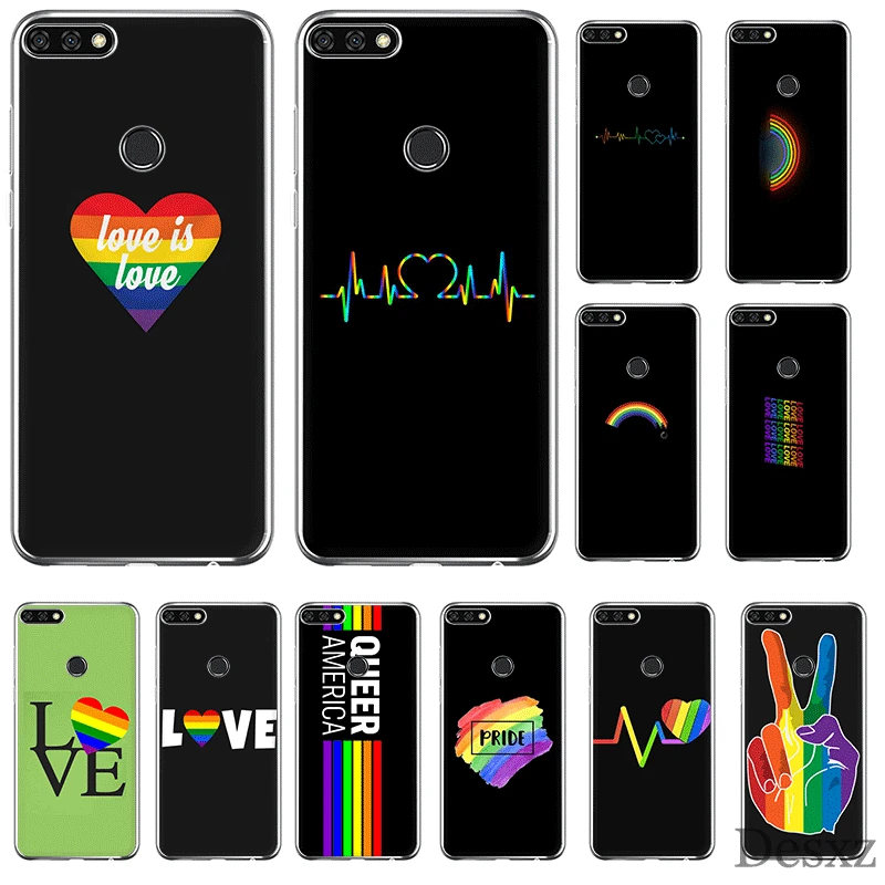 Mobile Phone Case For Huawei P30 P20 P10 P8 P9 Lite Pro P Smart Z Plus Cover TPU LGBTQ Heart LGBT Love Is | Мобильные телефоны и