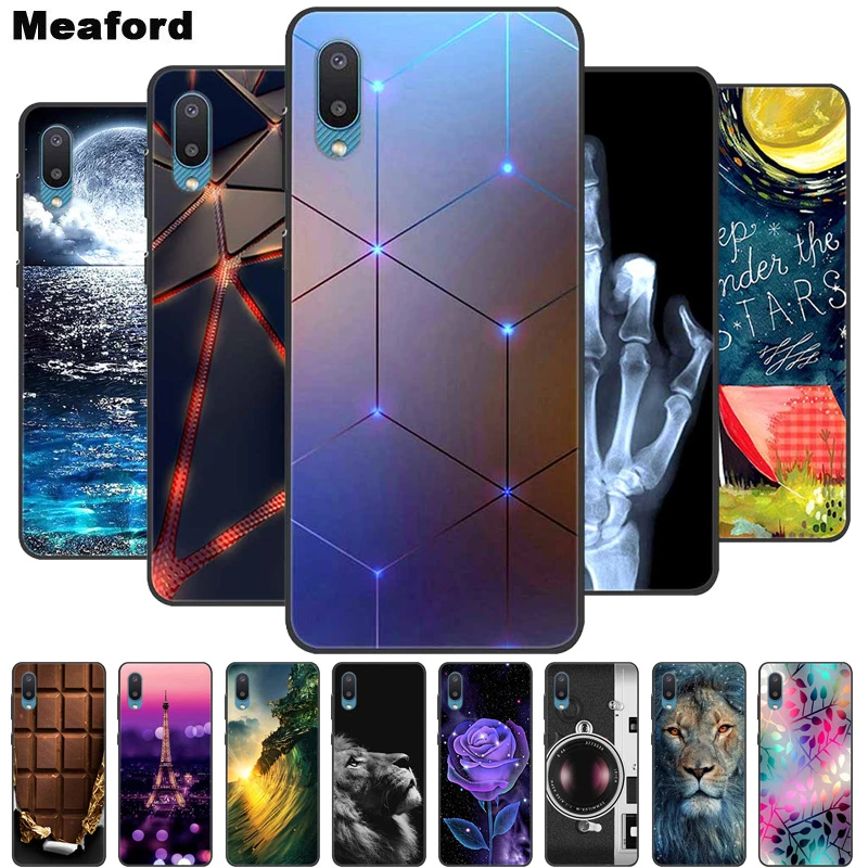 waterproof phone holder For Samsung Galaxy M02 Case Shockproof Soft silicone TPU New Back Cover For Samsung M02 Phone Cases m 02 M022F 2021 Cute Cartoon phone belt pouch