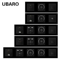 UBARO-enchufe DE pared con Panel DE vidrio templado, toma DE corriente estándar EU/DE/RU con RJ45, RJ11, TV, Hdmi, Usb, 5V, 2A, Ac110-250V DE salida doméstica