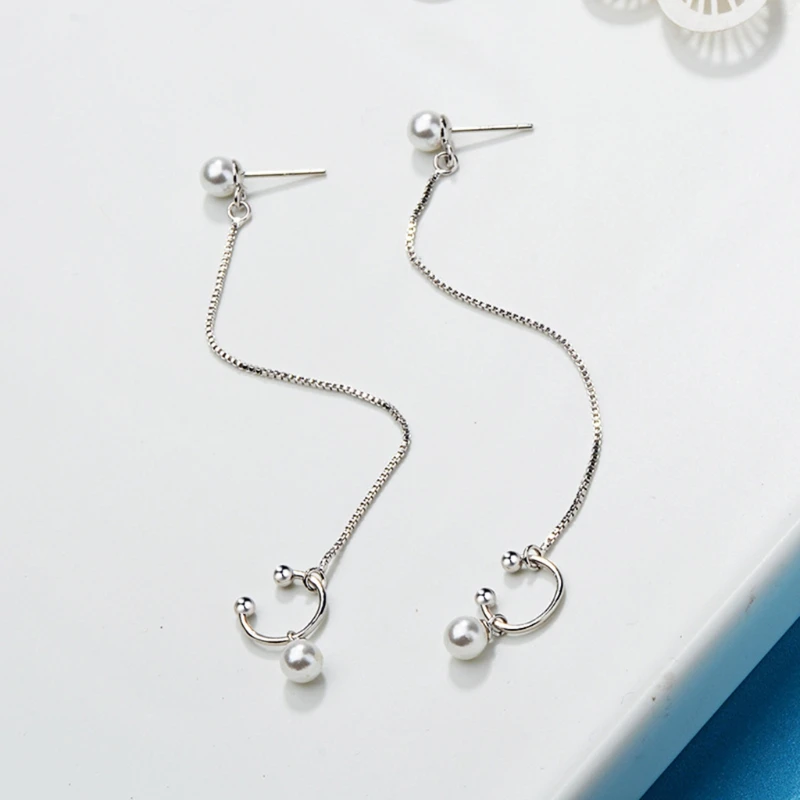 Pearl Dangle Earrings U Shape 1 Pair Net Red Personality One-piece Ears Ear-rings | Украшения и аксессуары