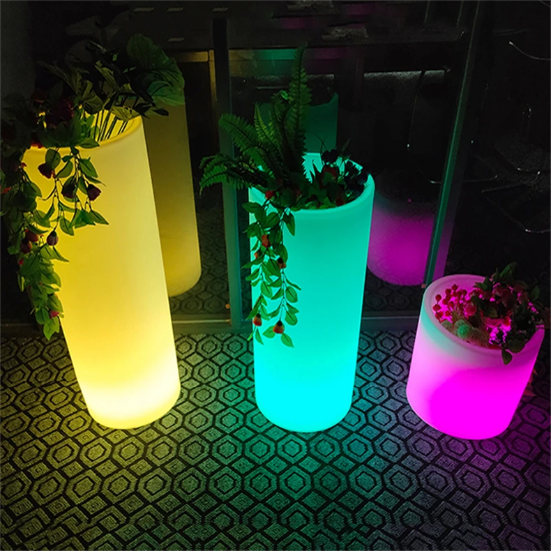 Свет ваза LED Аккумуляторная, светящиеся светодиодные цветочный горшок! Дистанционное изменение цвета rgb led цветочный горшок, LED Пиво Баррель