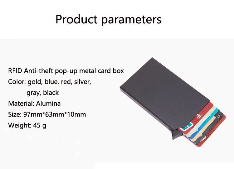 RFID Блокировка Мужской кредитный держатель для карт Противоугонный держатель для карт для мужчин кошельки Автоматический чехол для карт Алюминиевый металлический кошелек