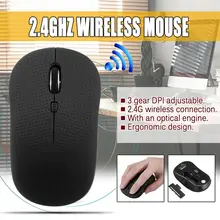Черный 1,5 v USB Интерфейс 2,4G Беспроводной Мышь 3 Шестерни Точек на дюйм Размер можно регулировать для портативных ПК