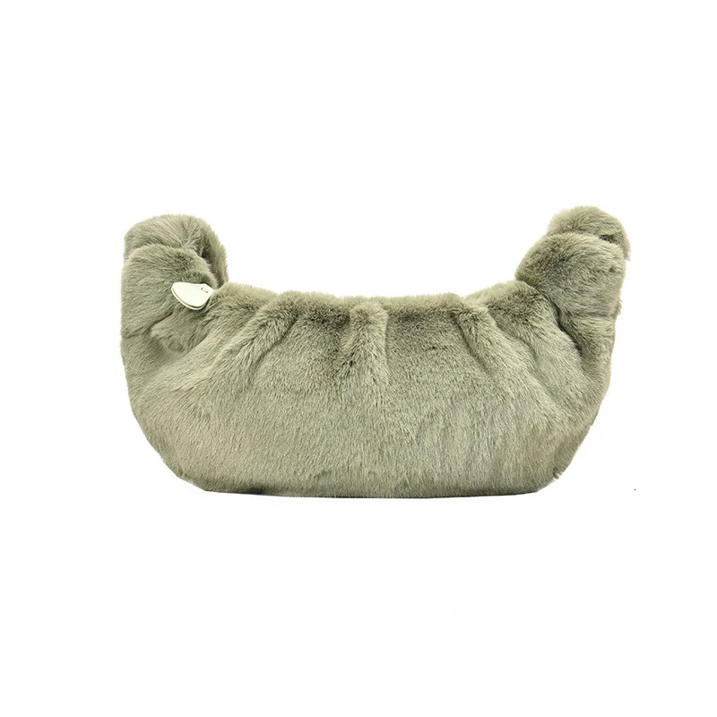 green BXX Sac/ Модные осенние зимние роскошные женские сумки дизайнерские дикие Плюшевые Милые однотонные сумки через плечо ZF229 - Цвет: green