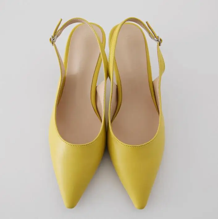 Туфли-лодочки ZHENZHOU Осенняя популярная женская обувь 6 см/8 см/10 см Новая Осенняя обувь на высоком каблуке-шпильке с острым носком в Корейском стиле - Цвет: yellow 6cm