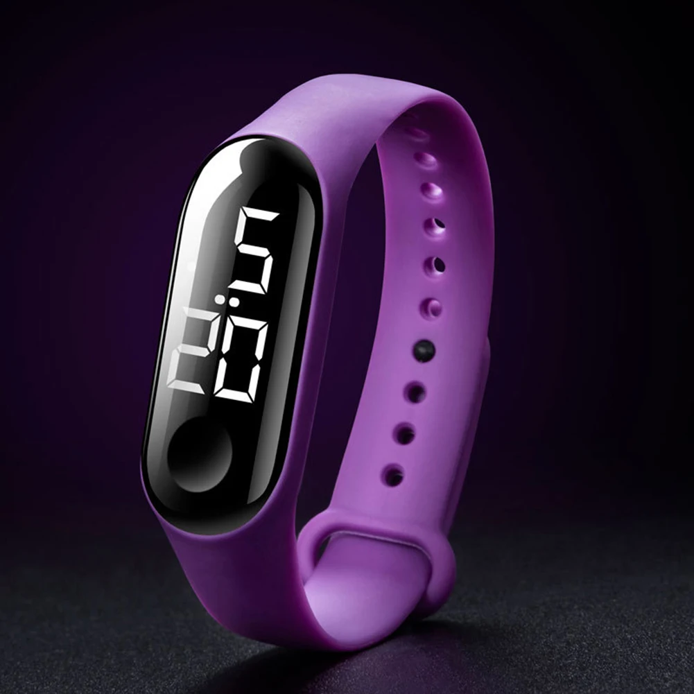 M3 Children Solid Color Adjustable Strap LED Digital Electronic Wrist Watch erkek saati мужские часы reloj mujer