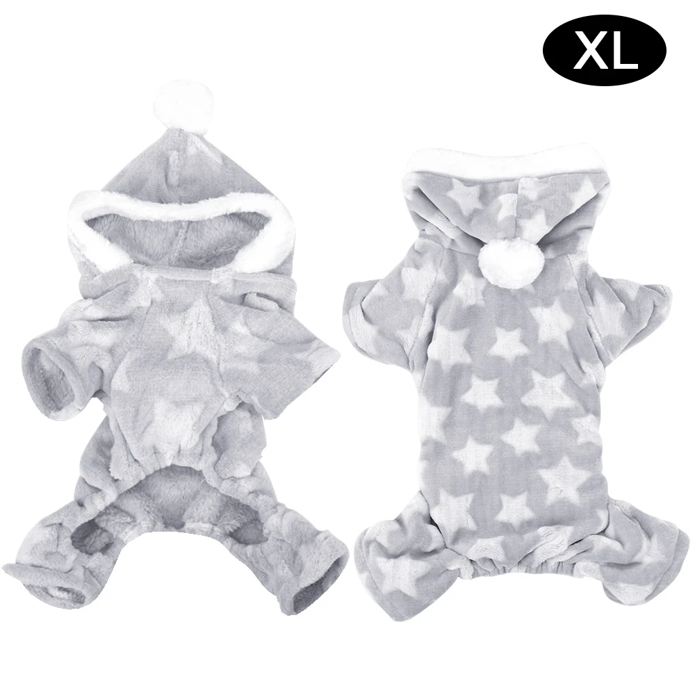 gray XL NICEYARD теплая одежда для домашних животных зимнее пальто комбинезон мягкий коралловый флис досуг флис Чихуахуа щенок одежда пижамы с капюшоном - Цвет: gray XL