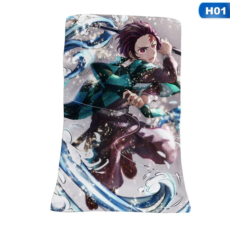 Банное полотенце, банное, аниме, Demon Slayer, Kimetsu No Yaiba, сделай сам, на заказ, для ванной комнаты, пляжное полотенце из микрофибры, полотенце для лица, мочалка, 35*70 см