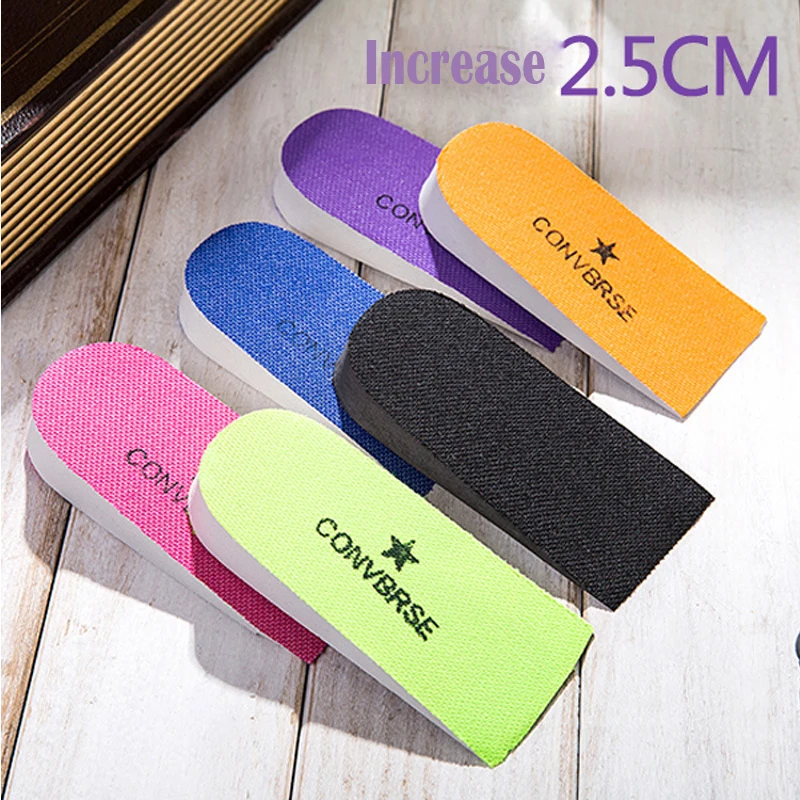 Unisex 2.5 cm height increase insole insole half pad heightening insoles casual shoes sneakers random pad