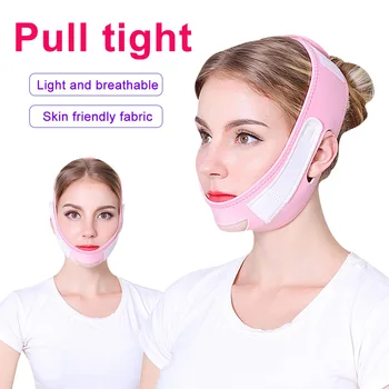 

Washable Breathable Face Lift Slimming Chins Up Patch Easy Wear Thin V Line Bandage Double Chin Reducer Home Elastic Strap