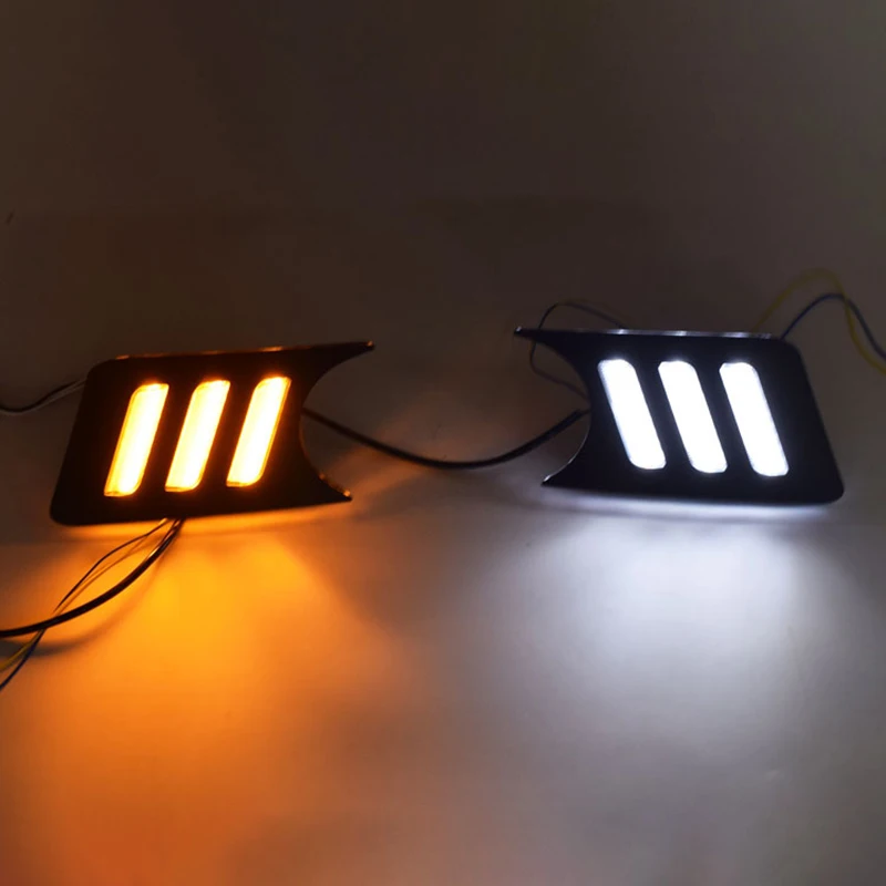 

Car Led Daytime Running Light with Yellow Turn Signal and Blue Night Light Wireless Switch for Nissan Sentra Sylphy