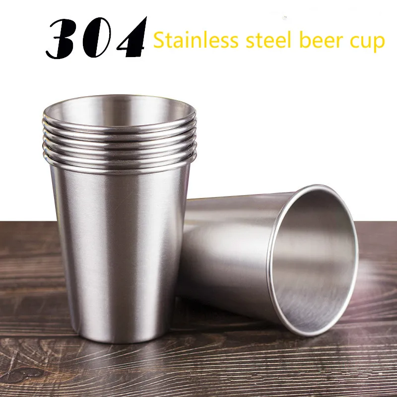 

304 Stainless Steel Beer Cup Outdoor Travel Portable Toothbrush Cup Car Coffee Cup Gift Mug CoffeeMug Water Bottle Mugs Tumbler