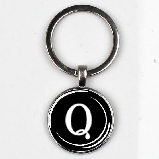 XKHLHJ 26 English alphabet keychain name first letter ABCD pendant  key chain car wallet handbag men and women jewelry gift 17