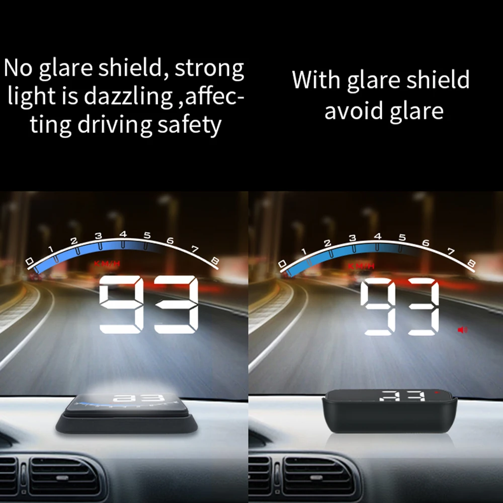 Автомобильный HUD Дисплей ODB II gps скоростной Тахометр скорость/Температура воды/напряжение светодиодный 3," дисплей головы автомобиля Стайлинг